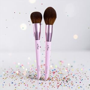 PinkLipps Cosmetics Makeup Brush Set Liquid Brush & Tapered Brush Set NWOB
